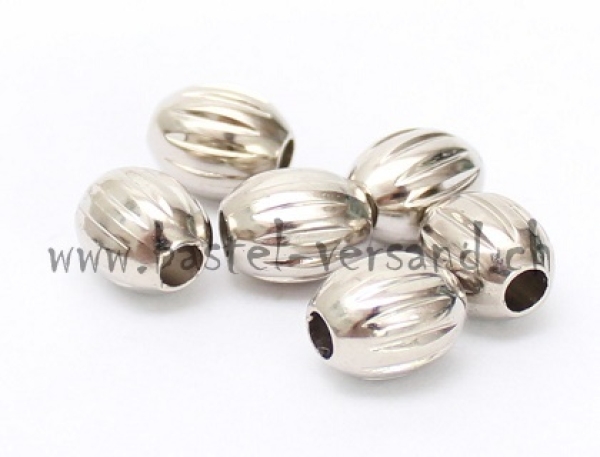 Metallperle olive silberfarbig