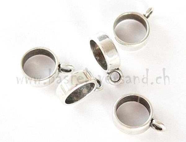 Metallperle Ring mit Öse silberfarbig