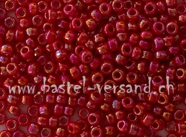 Toho Rocailles-Perlen 9/0 rot irisirend 337