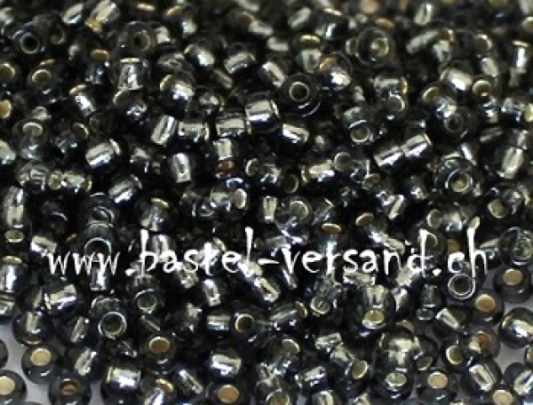 Rocailles-Perlen ca. 3mm grau silbereinzug