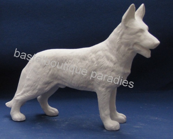 Rohkeramik Schäfer mit Hund