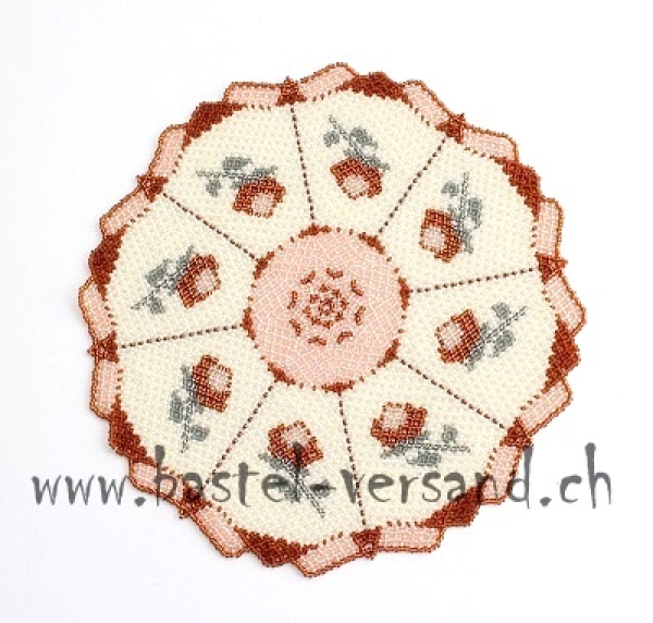 Perlendeckeli Rose braun