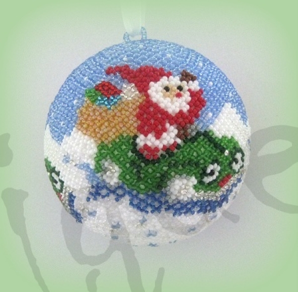 Kugel Santa mit Auto