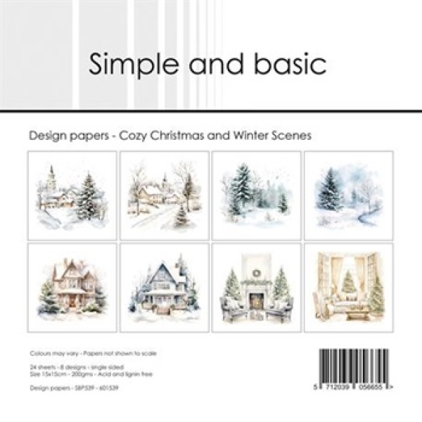 Simple and Basic Design Papers Cozy Christmas and Winter Scenes
