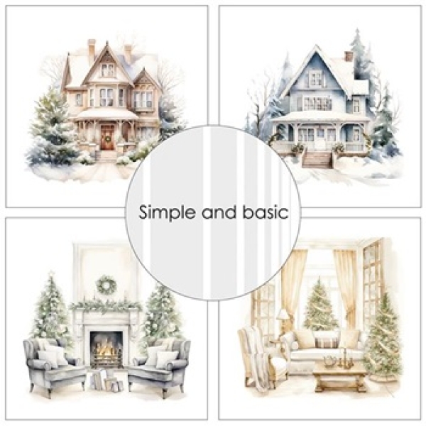 Simple and Basic Design Papers Cozy Christmas and Winter Scenes
