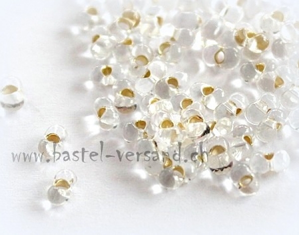 Farfalle transparent mit goldeinzug 3,2 x 6,5mm