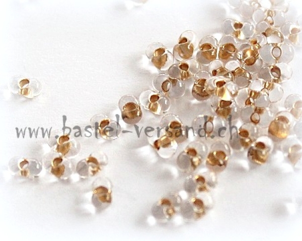 Farfalle gold/tranparent 3 x 6mm