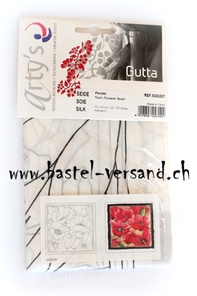 Seidentuch mit Gutta vorgezeichnet 90 x 90