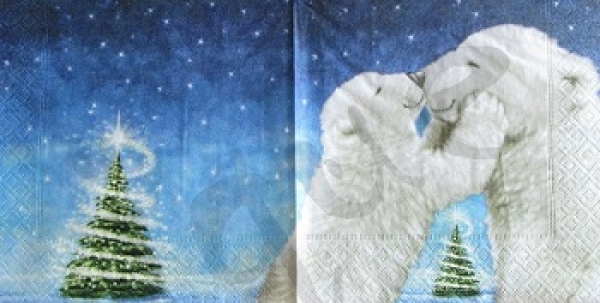 Serviette polar bear kiss