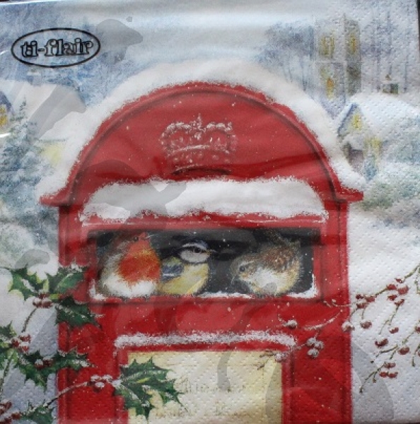 Serviette red post box