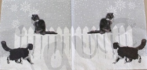Serviette snowfall cats