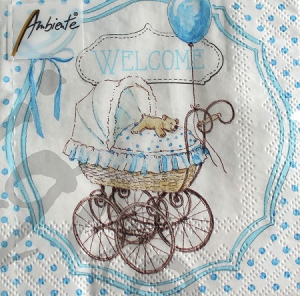 Serviette welcome blue