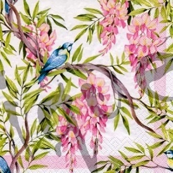 Serviette wisteria rosa