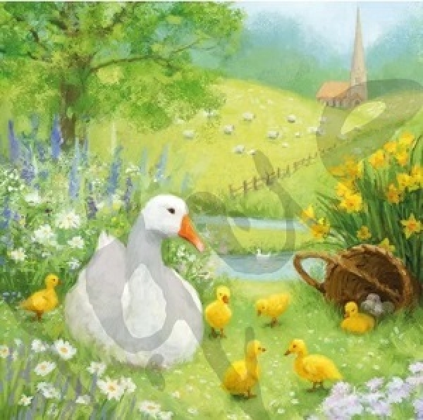 Serviette duck family