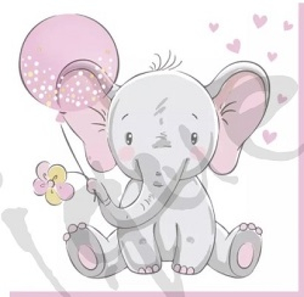 Serviette baby elephant rosa