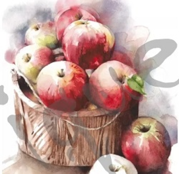 Serviette pommes rouges