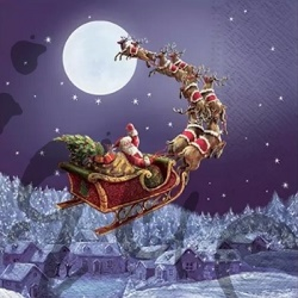 Serviette christmas sleigh