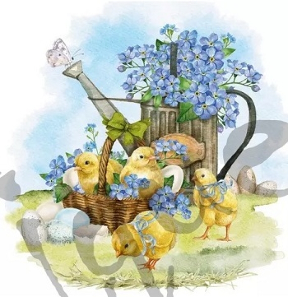 Serviette forget-me-not & chicks