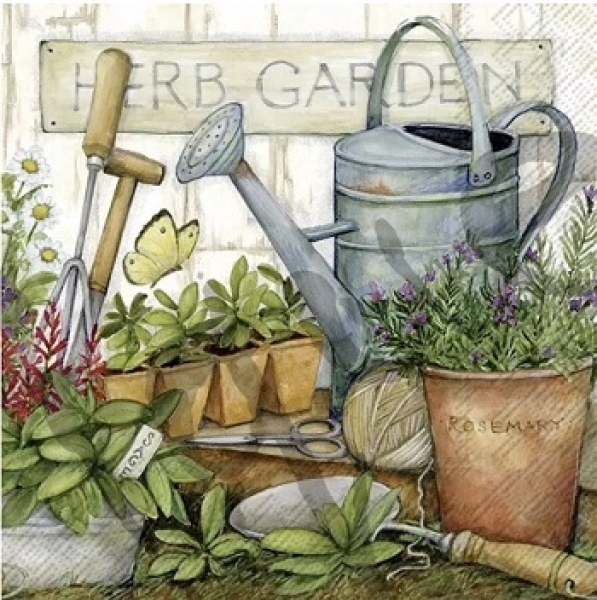 Serviette herb garden