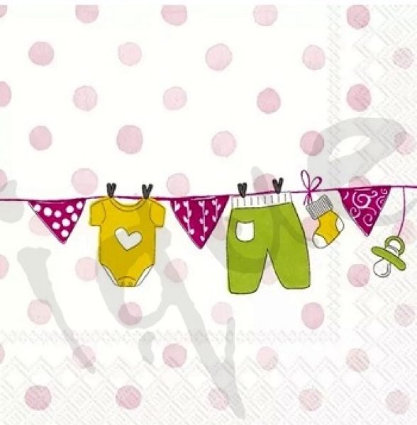 Serviette baby is coming rosa