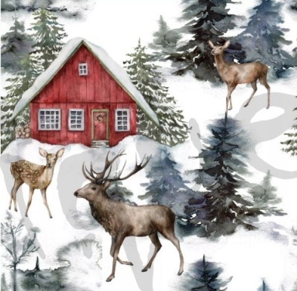 Serviette winter landscape