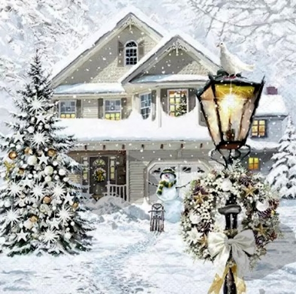 Serviette christmas house