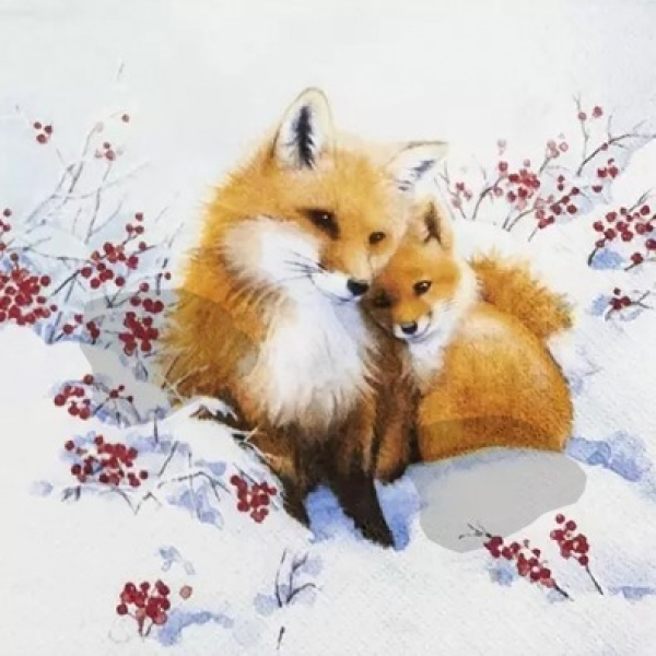 Serviette fox family
