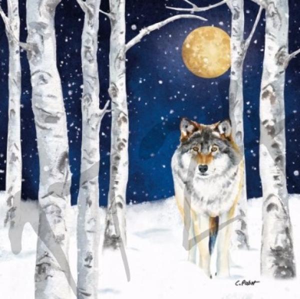 Serviette winter wolf