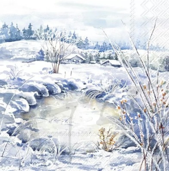 Serviette frosty landscape