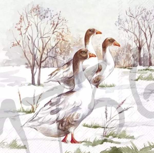 Serviette winter geese