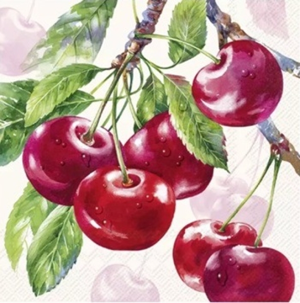 Serviette cherry fruits
