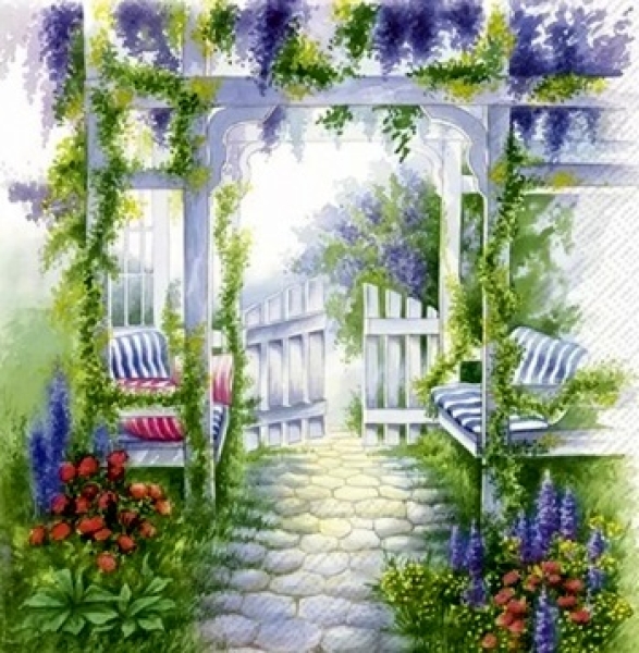 Serviette garden idyll