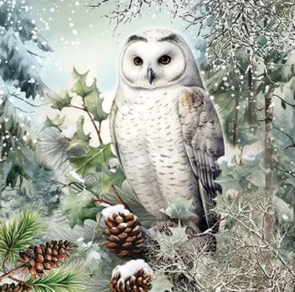 Serviette snowy owl