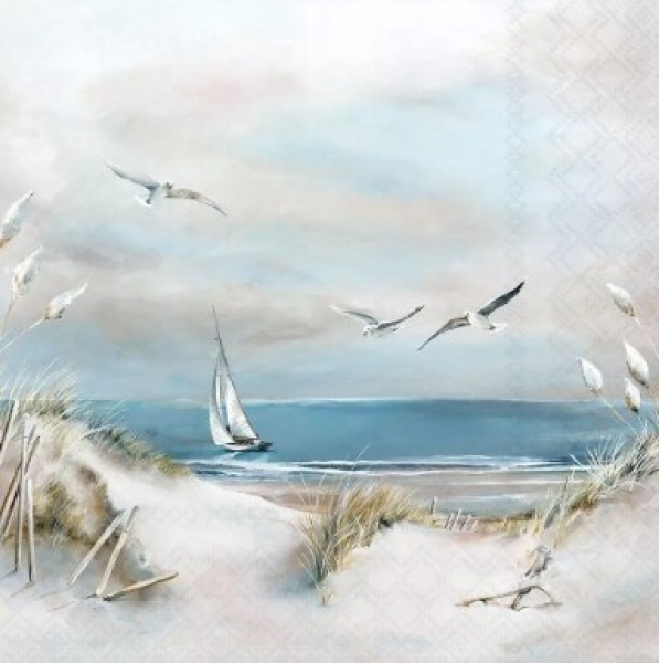 Serviette sailing at sea