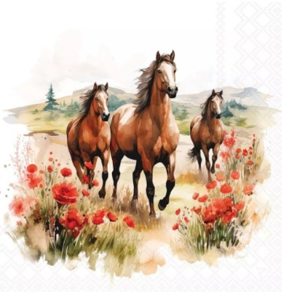 Serviette trotting horses