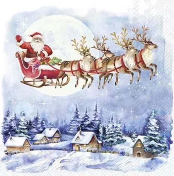 Serviette santa's wonderland