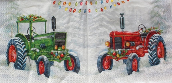 Serviette festive tractor