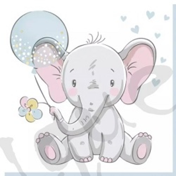 Serviette baby elephant blau