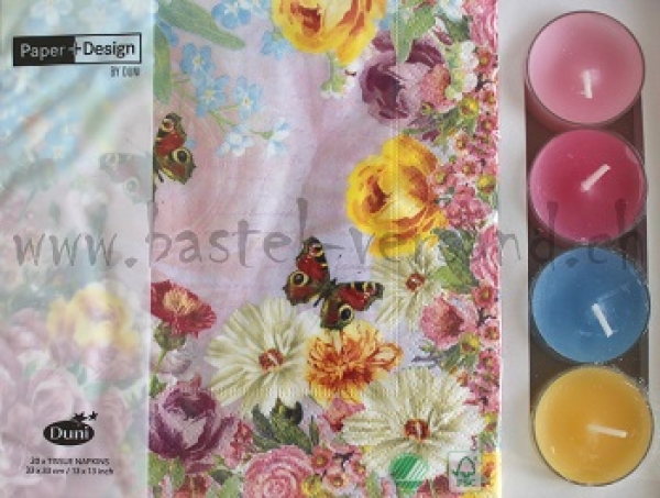 Kombibox butterfly charm Servietten und Teelichter