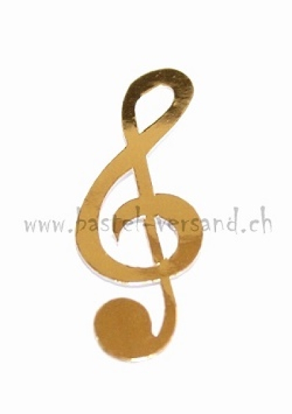 Spiegelkarton Notenschlüssel gold (1Stk.)