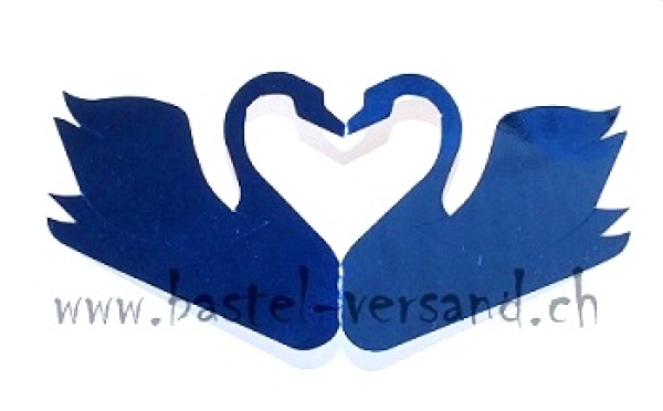 Aufsteller Spiegelkarton Schwan blau