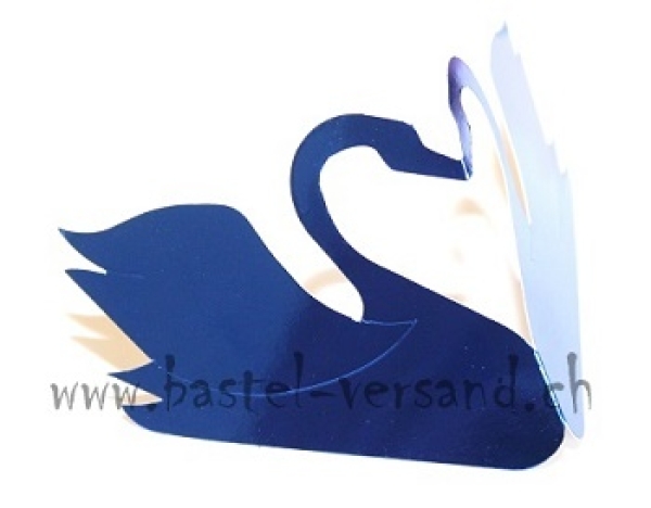 Aufsteller Spiegelkarton Schwan blau