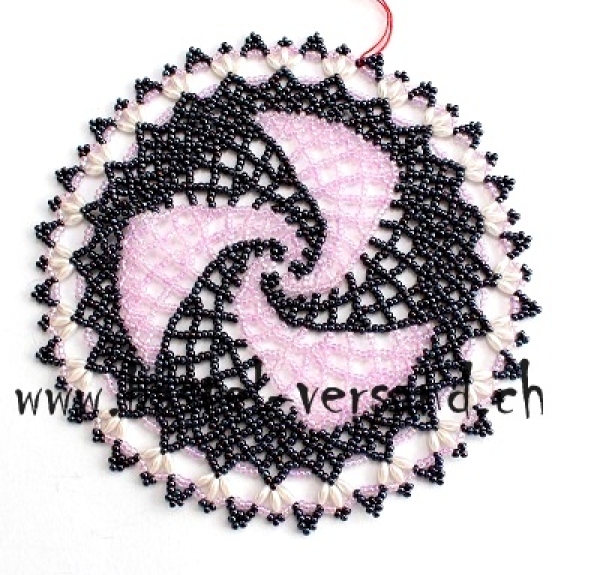 Perlendeckeli 16cm Spirale rosa