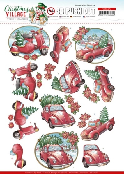 3D Stanzbogen Christmas Transportation