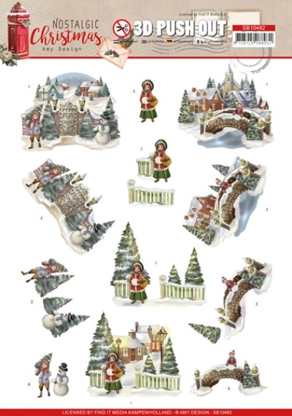 3D Stanzbogen Winter Dorf