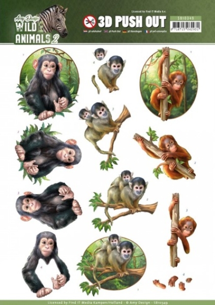 3D Stanzbogen Affen