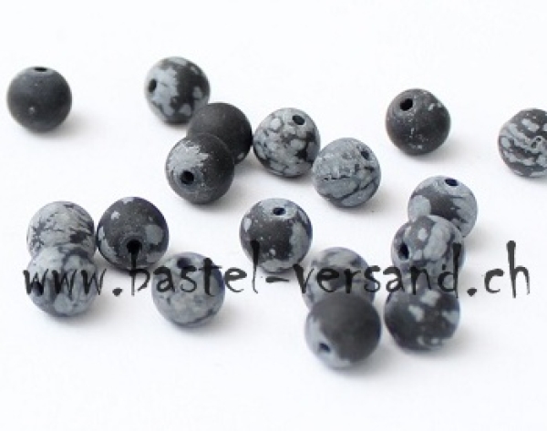 Steinperle Schneeflockenobsidian 6mm