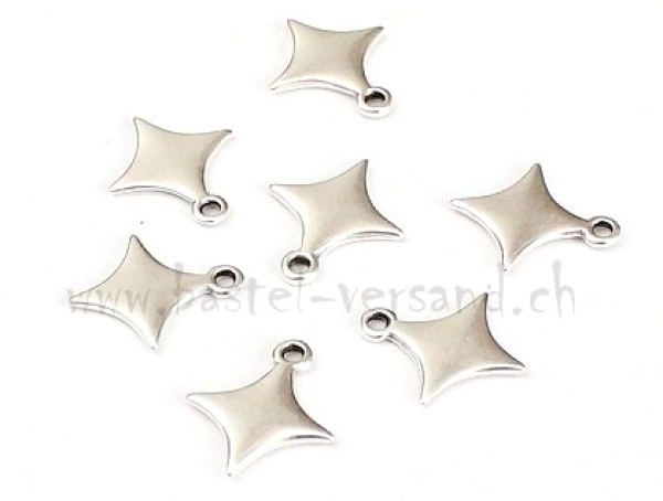 Stern Anhänger 11mm silberfarbig