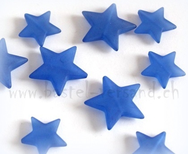 Acryl Stern gefrostet 2,1cm blau