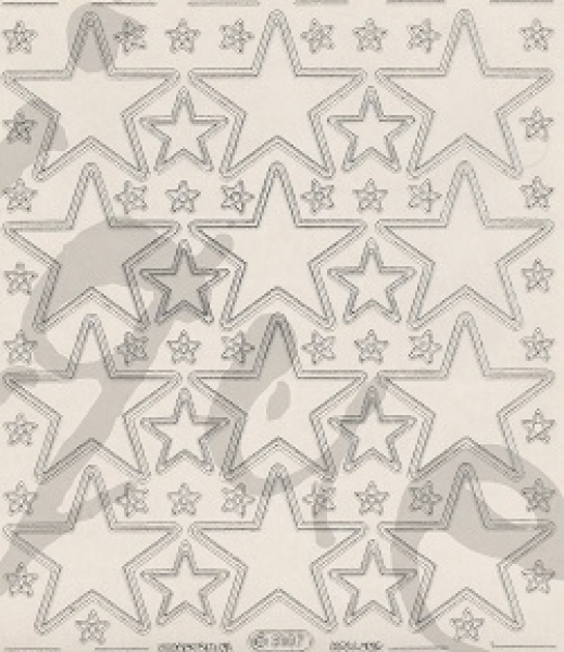 Sticker Sterne transparent (3107) silber